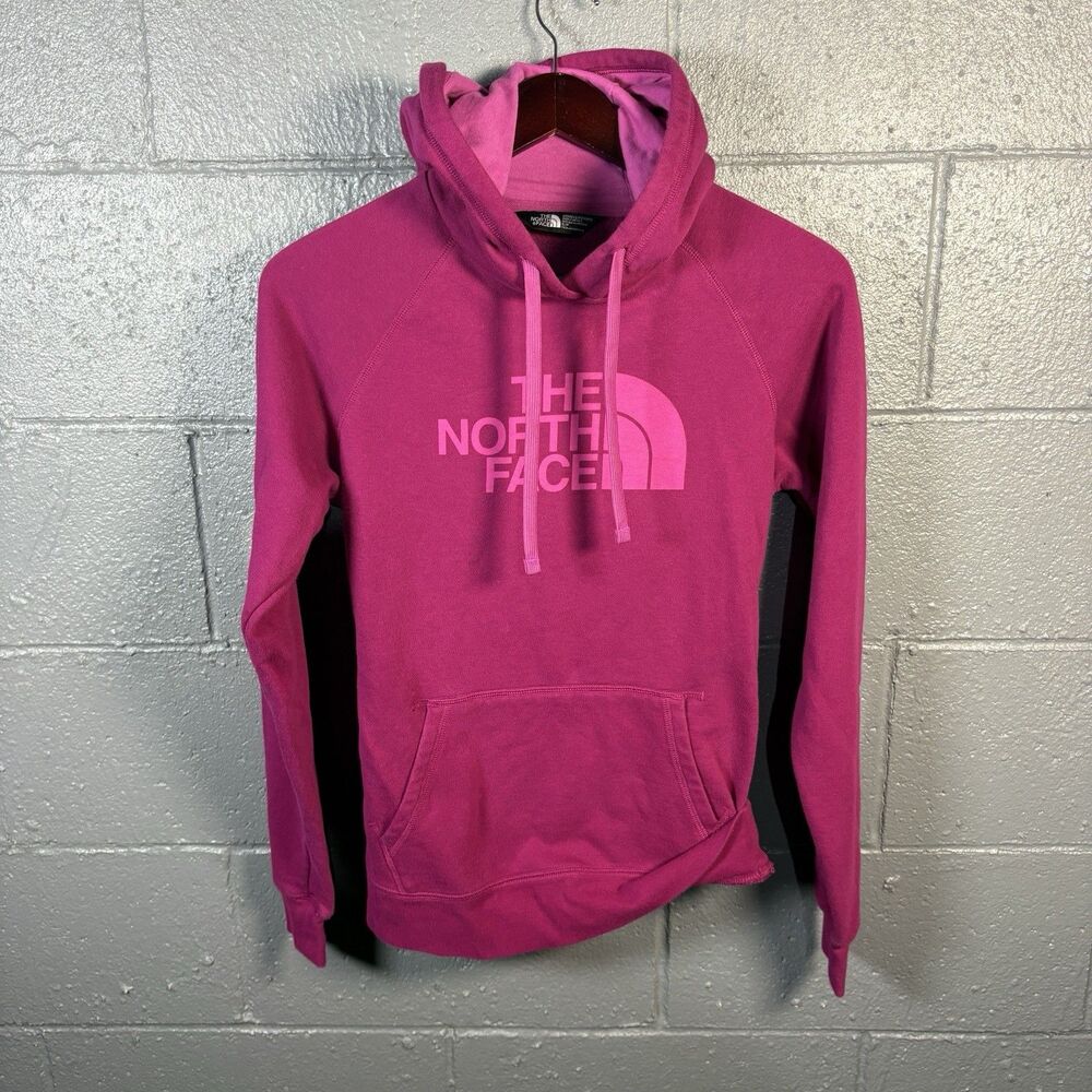 The North Face Hoodie Women's Small Pink Pullover Logo Sweatshirt Outdoor
